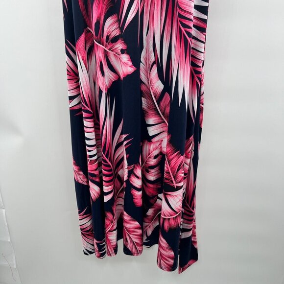 Janette Women's Maxi Dress Surplice Top Long Sleeve Tropical Print Size Small - Picture 3 of 9